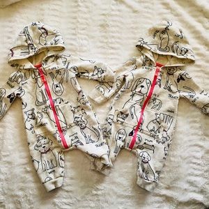 ONE LEFT* Carter's Baby Girl Dog Print Jumpsuits